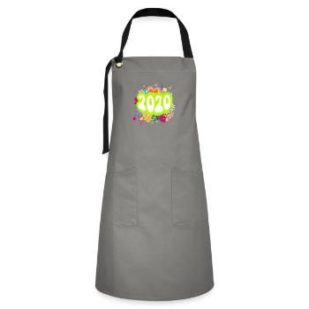 Année 2020 anniversaire Groovy floral - Tablier contrasté - gris/noir - Devant - Zoe (177cm)