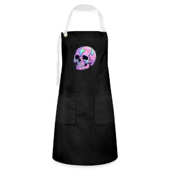 Mysterious skull - Artisan Apron - black/white - Front - Zoe (177cm)