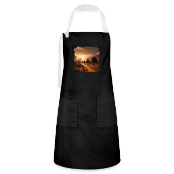 Camels are adapted to desert conditions - Artisan Apron - black/white - Front - Zoe (177cm)
