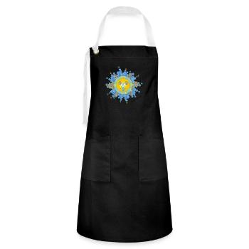 Wintersonnenwende 02 - Kontrastschürze - Schwarz/Weiß - Vorne - Zoe (177cm)