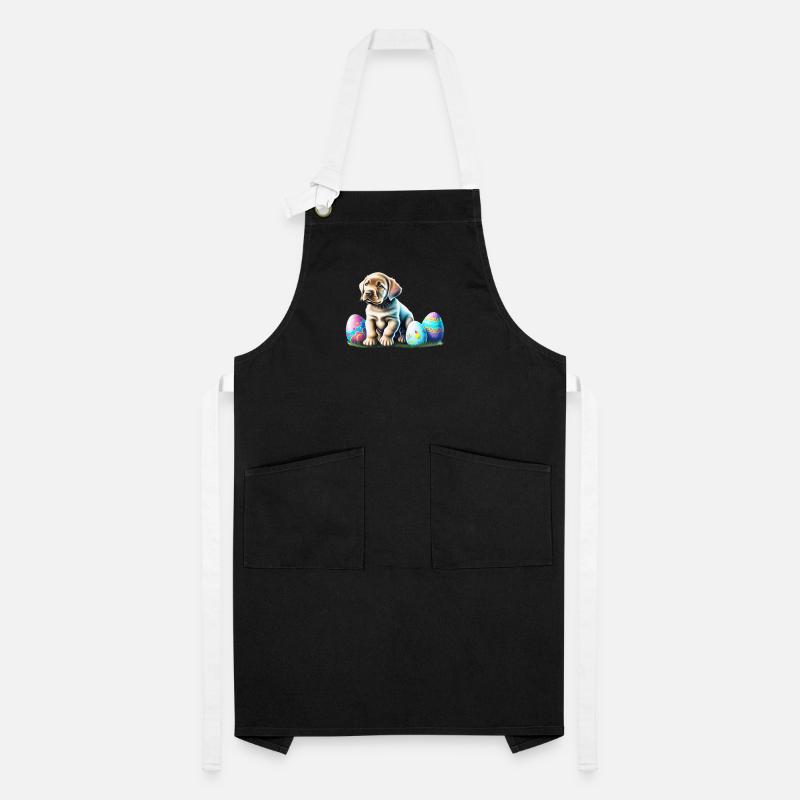 Puppy Labrador Retriever Easter Easter Eggs Artisan Apron