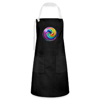 Magic Swirl Marble - Artisan Apron - black/white - Front - Zoe (177cm)