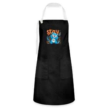 Stay Cool cute casual bear to cuddle - Artisan Apron - black/white - Front - Zoe (177cm)