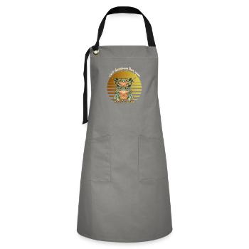 let's leapfrog this year, paintball tecnique - Artisan Apron - grey/black - Front - Zoe (177cm)