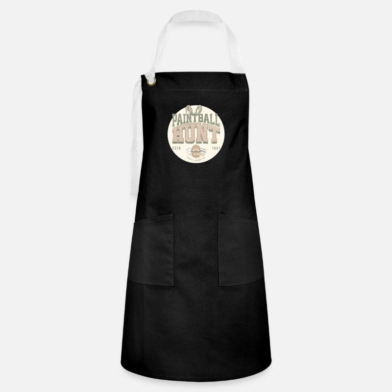 Paintball hunt, easter egg finder games - Artisan Apron - black/white