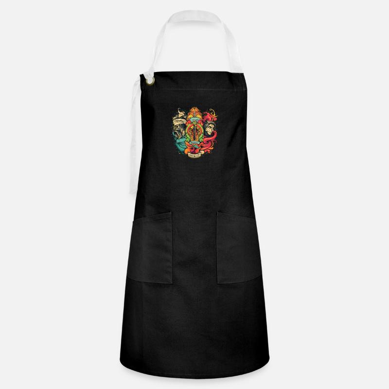 Rebellion with elegance - Artisan Apron - black/white