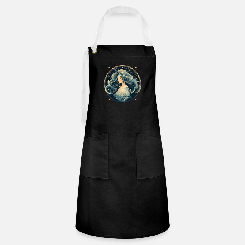 Decorated woman with beautiful patterns - Artisan Apron - black/white