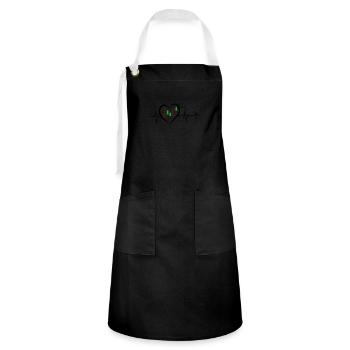 Stock market heartbeat - Artisan Apron - black/white - Front - Zoe (177cm)