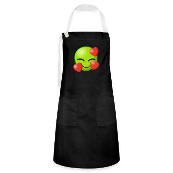 Alien Love Love Aliens Heart Heart Extraterrestrial I - Artisan Apron - black/white - Front - Zoe (177cm)