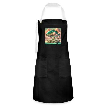 The Flying Fish - Artisan Apron - black/white - Front - Zoe (177cm)