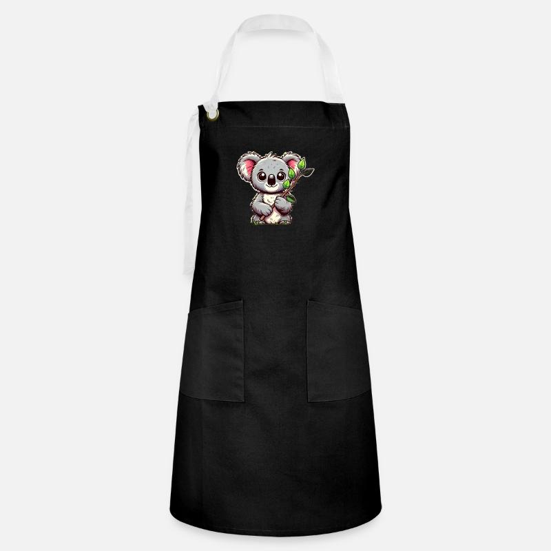 Koala with eucalyptus - Artisan Apron - black/white