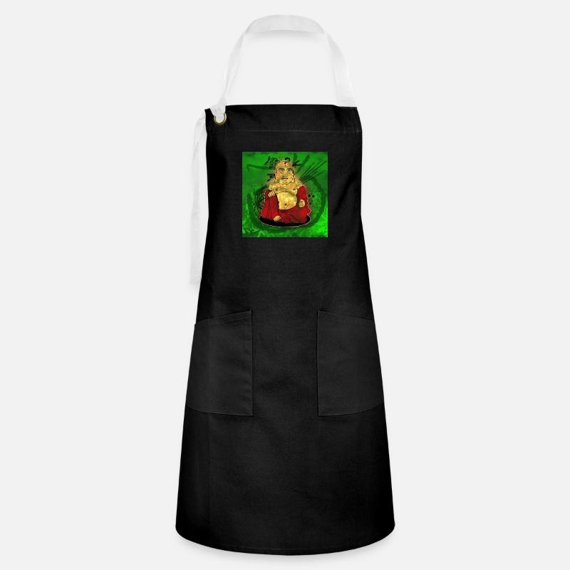 Buddha - Artisan Apron - black/white