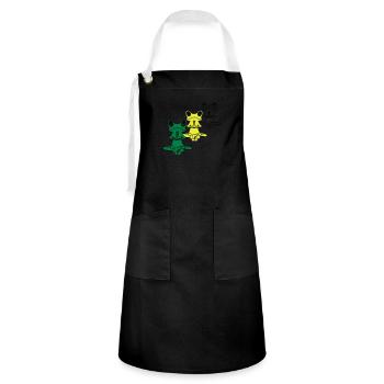 Frog yoga meditation relaxation - Artisan Apron - black/white - Front - Zoe (177cm)