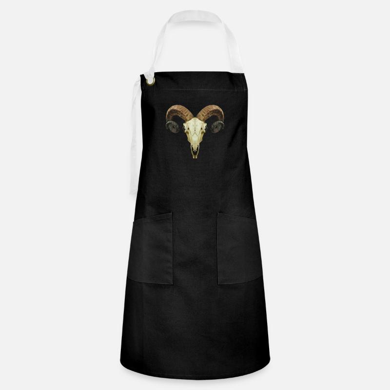 Ram's skull - Artisan Apron - black/white