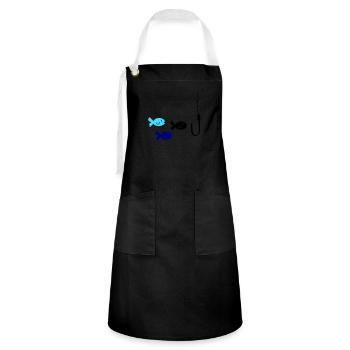 Fishing Fish - Artisan Apron - black/white - Front - Zoe (177cm)