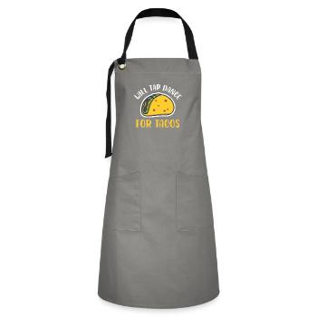 will tap dance for tacos Design - Artisan Apron - grey/black - Front - Zoe (177cm)