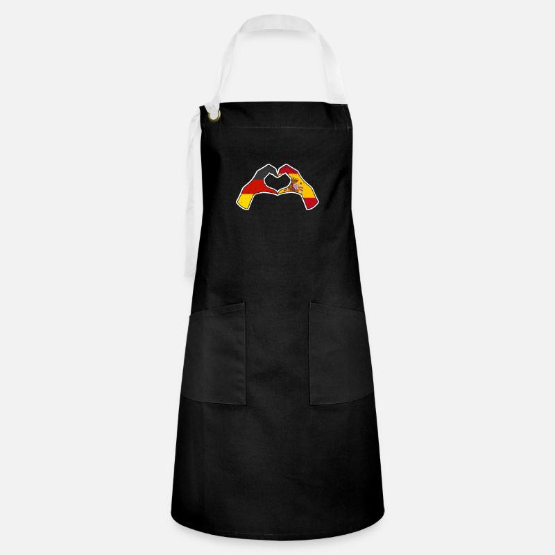 Spaniards Germany Spain - Artisan Apron - black/white