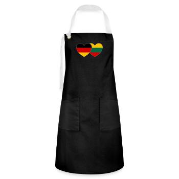 Germany Lithuania Flag Heart - Artisan Apron - black/white - Front - Zoe (177cm)