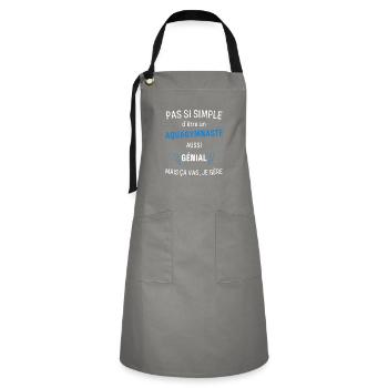 Awesome Aqua Gymnast - Artisan Apron - grey/black - Front - Zoe (177cm)