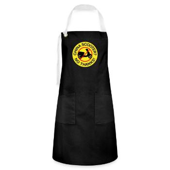 China Scooter? No Thanks! (3-color) - Artisan Apron - black/white - Front - Zoe (177cm)