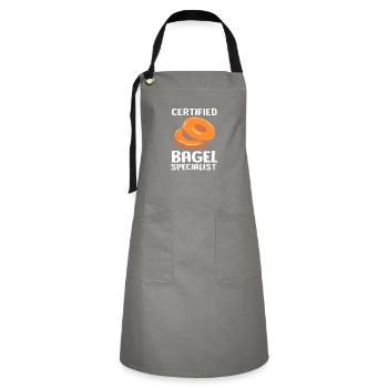 Bagel - Kontrastschürze - Grau/Schwarz - Vorne - Zoe (177cm)