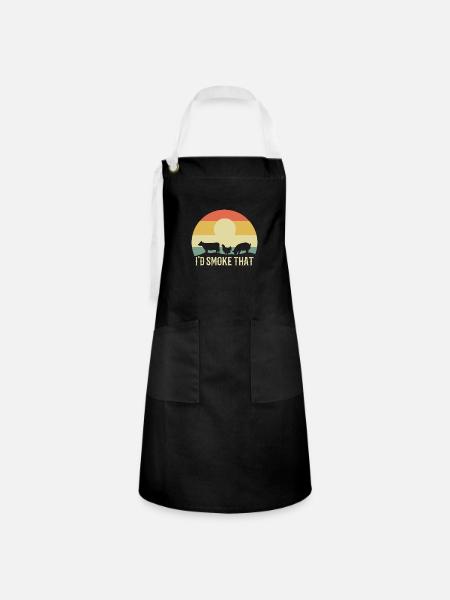 BBQ - Kontrastschürze - Schwarz/Weiß