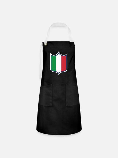 Italien - Kontrastschürze - Schwarz/Weiß