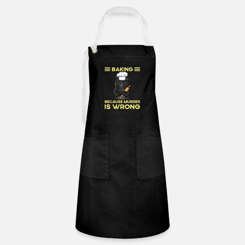 Baking Because Murder Is Wrong - Kontrastschürze - Schwarz/Weiß