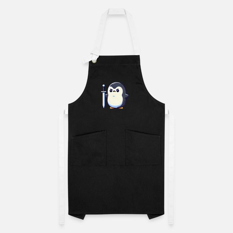Tiny Penguin Warrior Artisan Apron