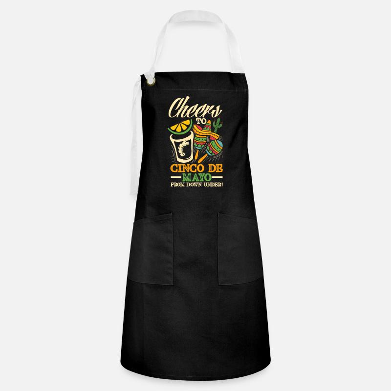 Cheers to Cinco de Mayo from Down Under - Artisan Apron - black/white