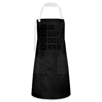 eat sleep cycle repeat - Tablier contrasté - noir/blanc - Devant - Zoe (177cm)