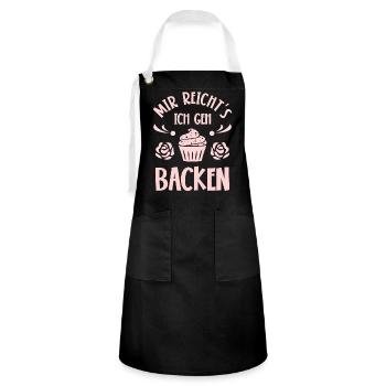 Backen Bäcker Bäckerin - Kontrastschürze - Schwarz/Weiß - Vorne - Zoe (177cm)