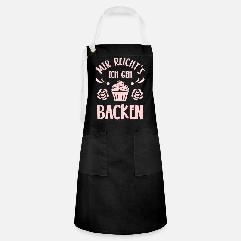 Backen Bäcker Bäckerin - Kontrastschürze - Schwarz/Weiß