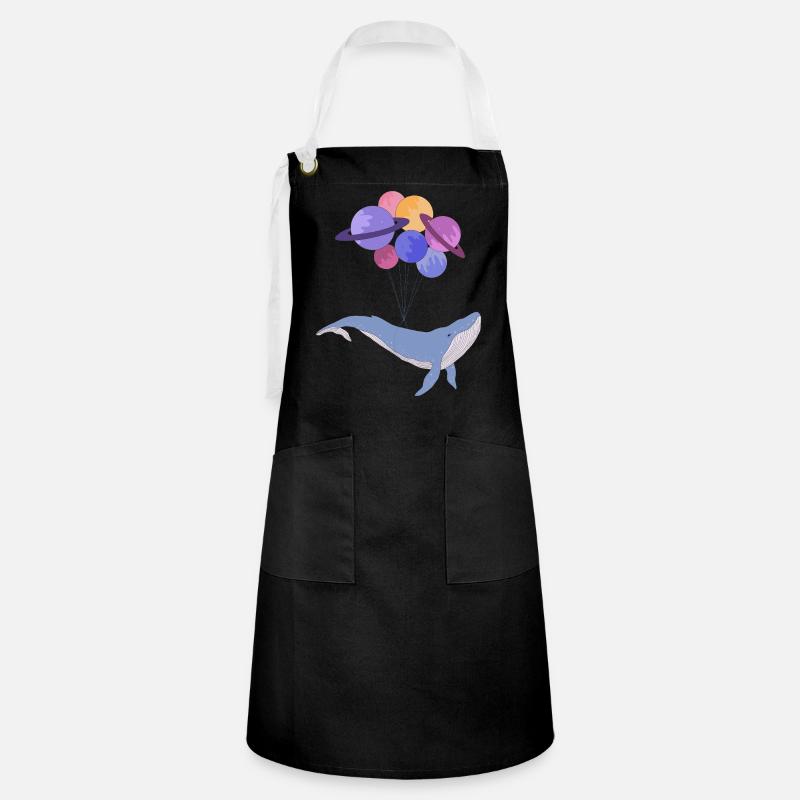 Space Whale - Artisan Apron - black/white