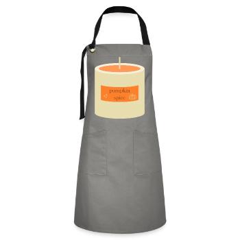 Bougie Citrouille Épices - Tablier contrasté - gris/noir - Devant - Zoe (177cm)