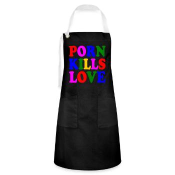 Porn kills love - Tablier contrasté - noir/blanc - Devant - Zoe (177cm)