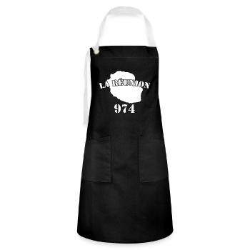 île la réunion 974 Cadeau - Tablier contrasté - noir/blanc - Devant - Zoe (177cm)