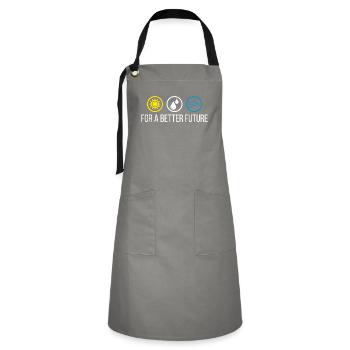 Erneuerbare Energien Shirt & Geschenkidee - Kontrastschürze - Grau/Schwarz - Vorne - Zoe (177cm)