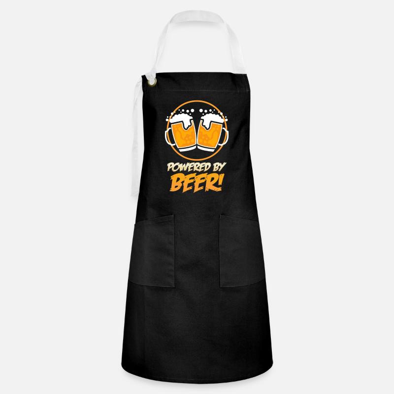 Bier Bierkrug Biergarten - Tablier contrasté - noir/blanc