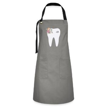 dent - Tablier contrasté - gris/noir - Devant - Zoe (177cm)