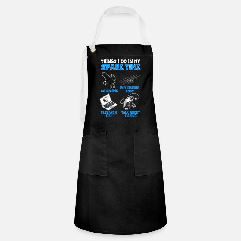 Fishing Gift Idea - Artisan Apron - black/white