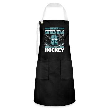 Ice Hockey Hockey Sports - Artisan Apron - black/white - Front - Zoe (177cm)