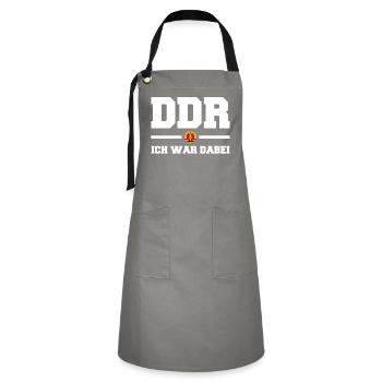 Ostdeutschland Osten Ossi DDR Heimat Ostblock - Kontrastschürze - Grau/Schwarz - Vorne - Zoe (177cm)