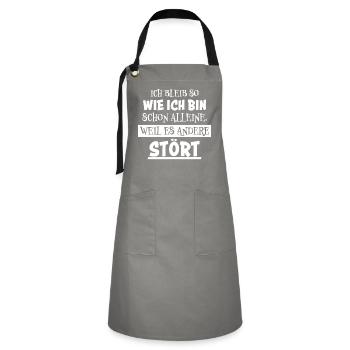 Lustiger Spruch Frech Arrogant Sprüche Geschenk - Kontrastschürze - Grau/Schwarz - Vorne - Zoe (177cm)