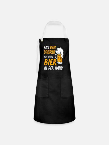 Bier Bierliebhaber Biertrinker - Kontrastschürze - Schwarz/Weiß