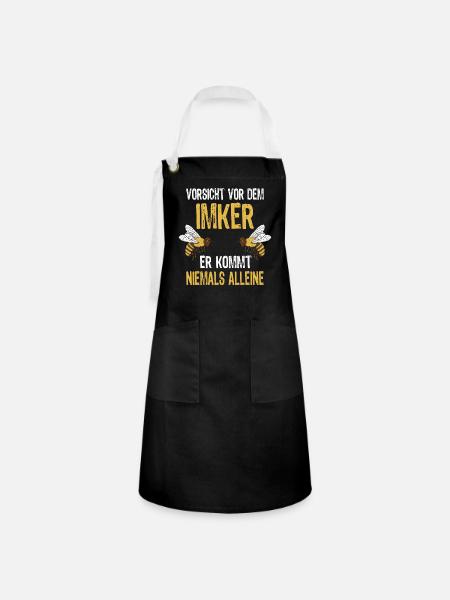 Imker Bienen Imkerei - Kontrastschürze - Schwarz/Weiß