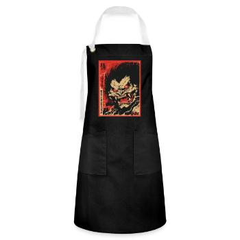 Parody Japanese Yokai Fantasy Movie - Artisan Apron - black/white - Front - Zoe (177cm)