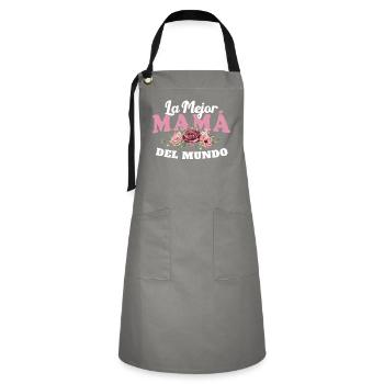 The World's Best Mom Mother's Day Gift - Artisan Apron - grey/black - Front - Zoe (177cm)