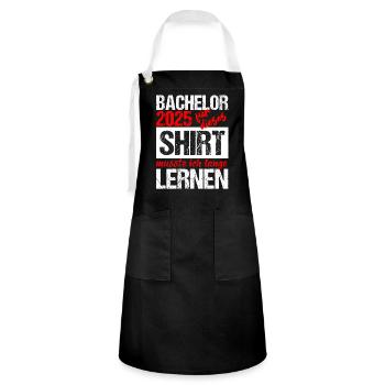 Bachelor 2025 Genug Gelernt Geschenk Student Uni - Kontrastschürze - Schwarz/Weiß - Vorne - Zoe (177cm)