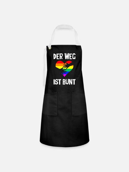 Der Weg Ist Bunt - Kontrastschürze - Schwarz/Weiß